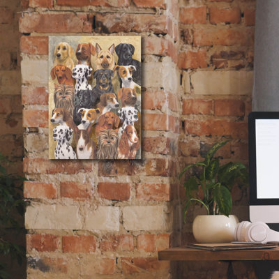  «Dogs Heads» par Gale Pitt, art mural sur toile, 12 po x 16 po