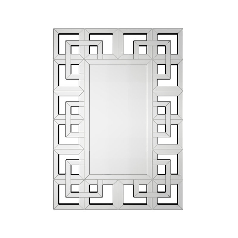 Amiylah Glass Frame Rectangle Wall and Dresser Mirror, 39.4" x 27.6"