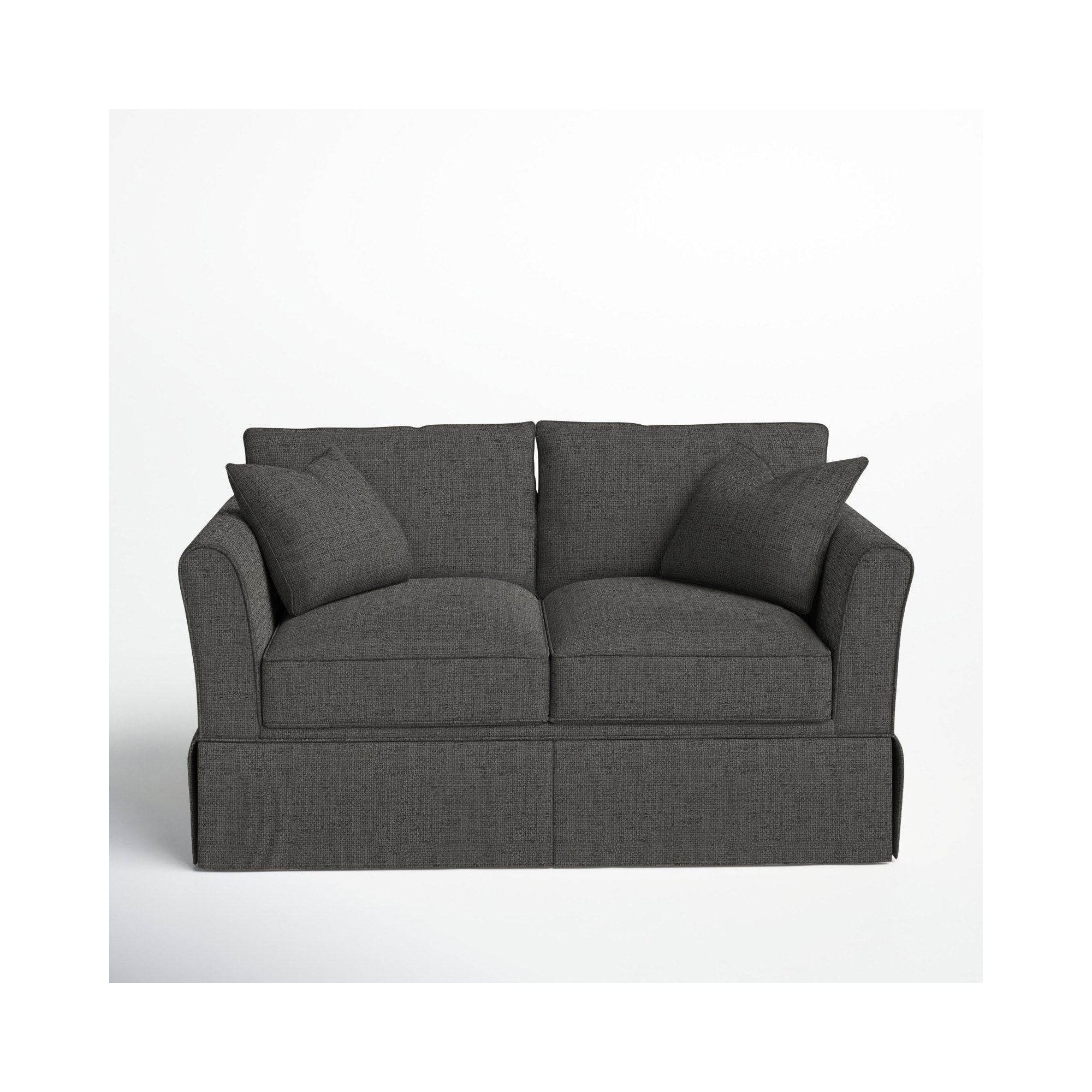 Shelby 60'' Upholstered Loveseat, Zuma Charcoal Textured Linen