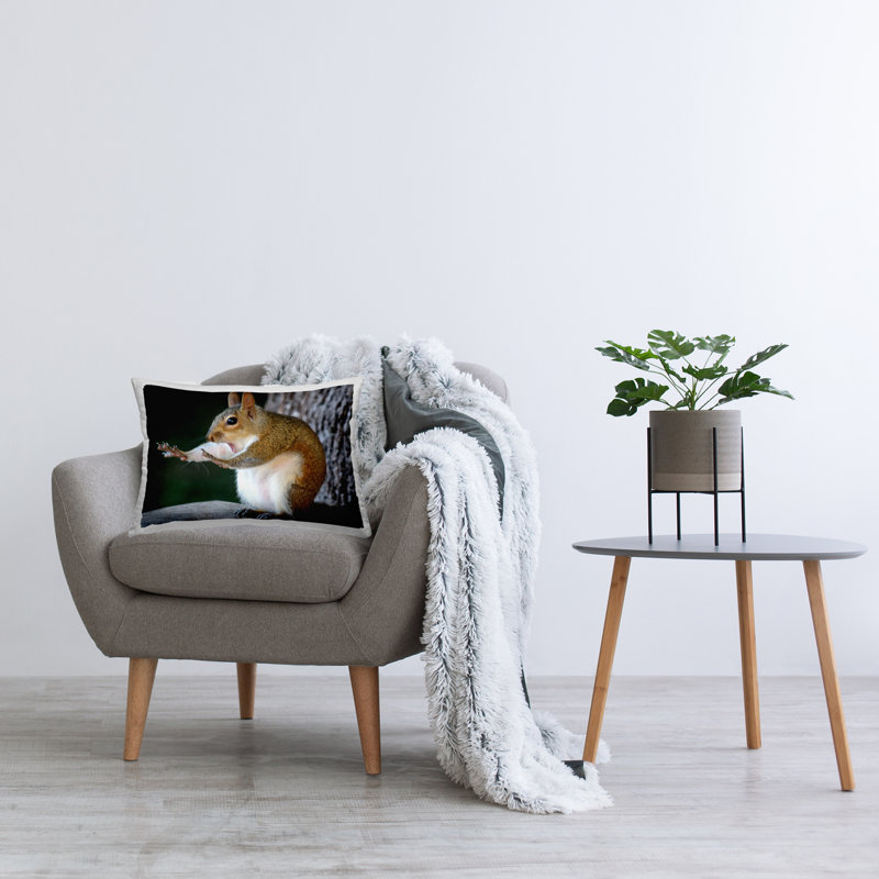  Decorative Printed Throw Pillow by Mary McGowan, Funny Squirrel Pose