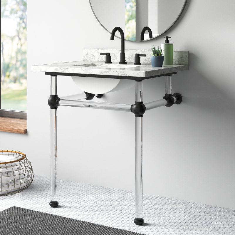 Kingston Brass Templeton Acrylic Console Sink Legs, Matte Black