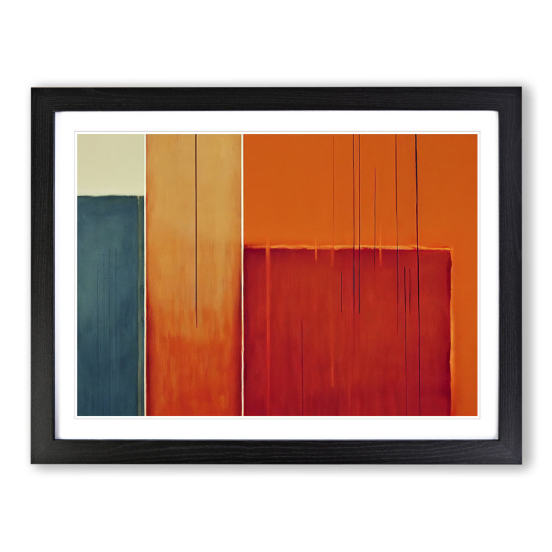 Single Picture Frame Painting, Black Framed, 46cm H x 64cm W