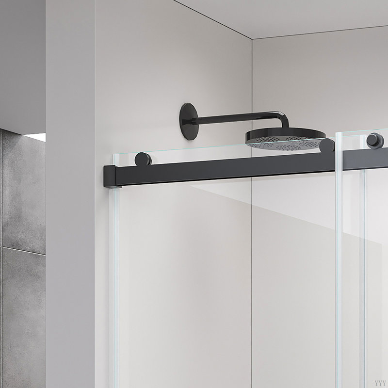 Acier inoxydable pour porte de salle de douche, pour salle de bain, Noir mat