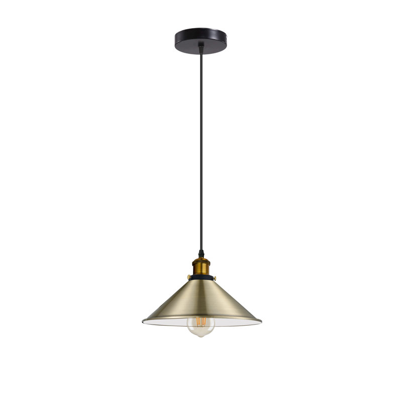Modern Industrial Cone Pendant Light | Adjustable 1-Light Ceiling Fixture for Kitchen Islands, Dining Areas & Hallways, No