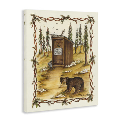 «Bear Bottoms Welcome», art mural sur toile par Mary Ann June