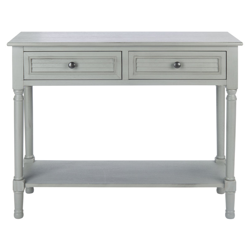 Distressed Gray Pinewood Hallway Table with Storage