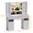 Vanity Set With Extra Large Lighted Mirror, Top Dressing Table With 9 Drawers, Makeup Vanity With Storage Bench, European Style Vanity, Adjustable Brightness Vanity For Bedroom(white-b)