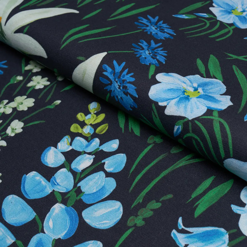 Schumacher X Patrick Mele Oz Floral Fabric, Black