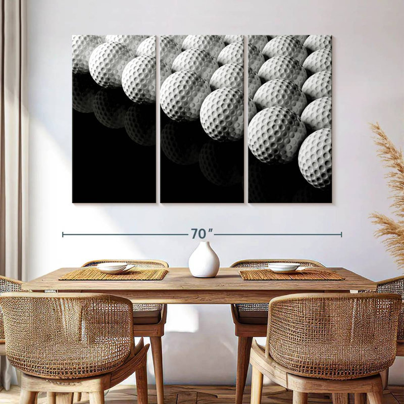 Rangées de balles de golf Sireci, H 42 po x l 65 po