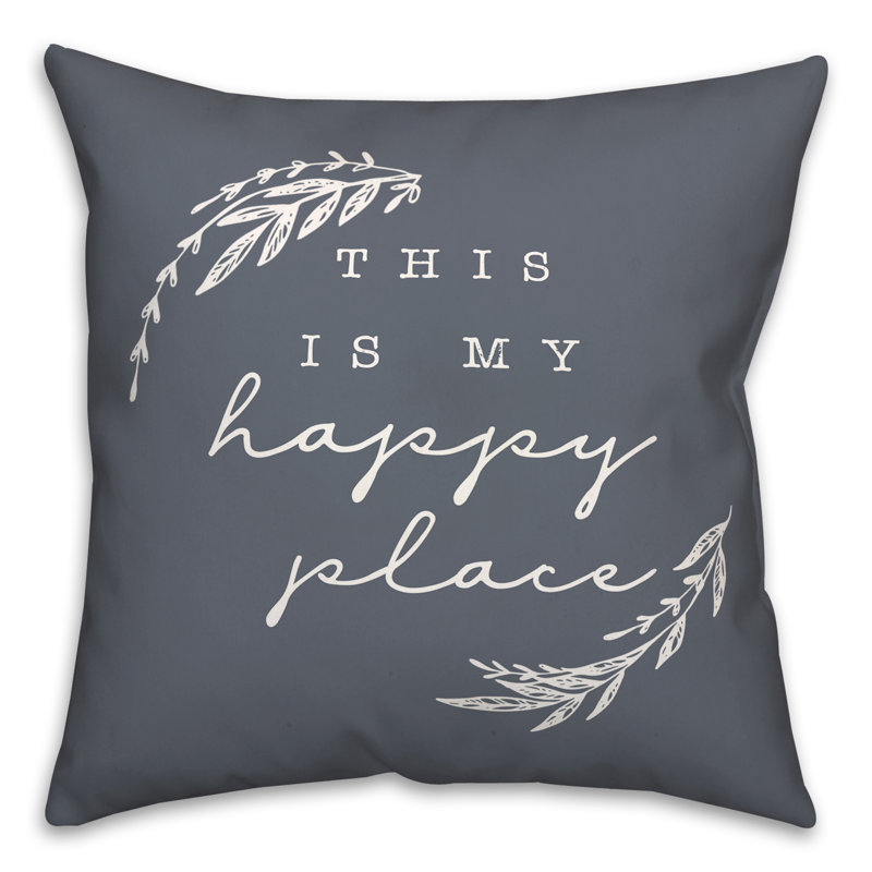 Outdoor Reversible Throw Pillow, H 18 po x l 18 po, Ardoise