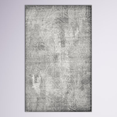 Tapis abstrait gris foncé Brandt