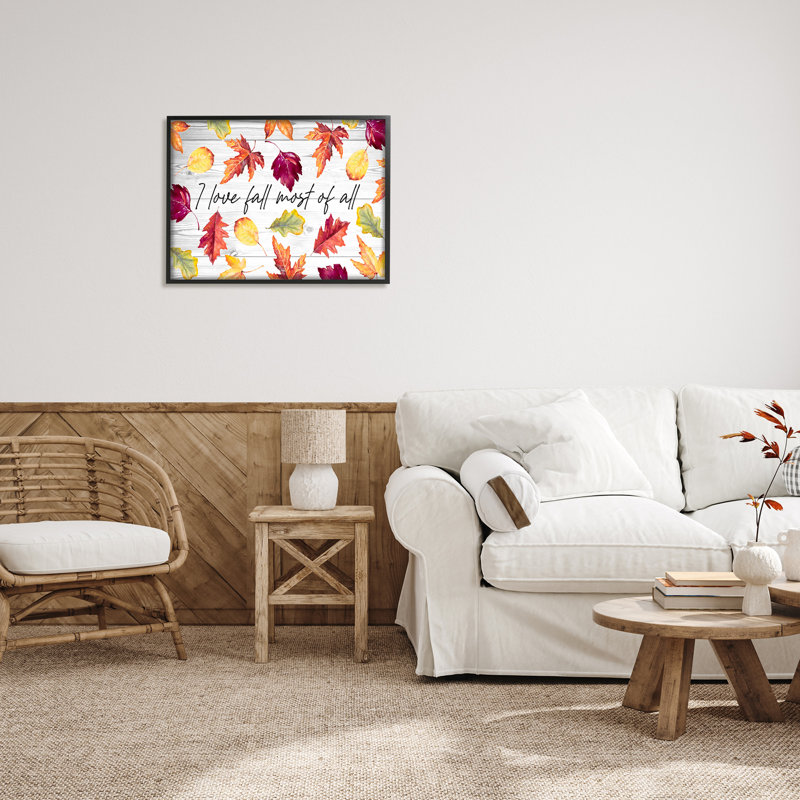 «Love Fall Most Of All Autumn Leaves», art texturé à estampe numérique par Lanie Loreth, H 24 po x l 30 po x P 1,5 po