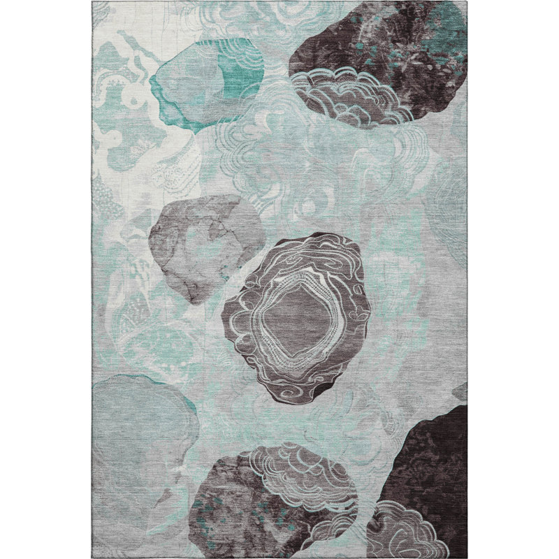 Premium Machine Washable Mehara AMF1686 Geometric Rug, Rectangle 10' x 14'