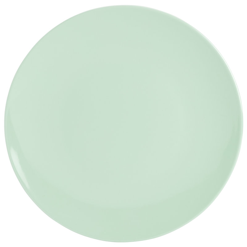 Tabletops Gallery Peacock 12 Piece Melamine Dinnerware Set, Light Green