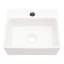 Lavabo de salle de bain mural rectangulaire en céramique blanche 13,6 x 11,6 pouces, teint, faible absorption d'eau, style flottant, accessoires de montage avec lavabo simple, surface lisse acide, moderne