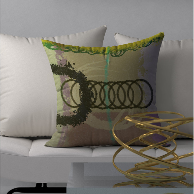 Abstract Reversible Throw Pillow, 18" H x 18" W