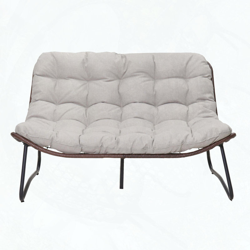 Canapé de patio en osier PE avec coussin épais