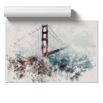 Golden Gate Bridge Watercolour - Frameless Print