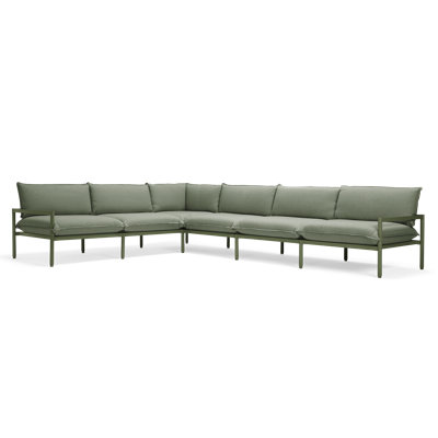 Canapé modulaire d'extérieur 136 po avec coussins Sunbrella