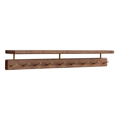 31.5"W 9-hook Black Walnut Wall Hooks