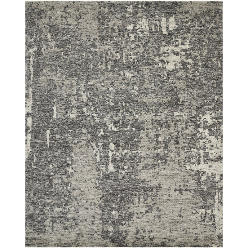 Nomad Haven Wool Hand Knotted Area Rug in Charcoal Mist, 8' x 10'