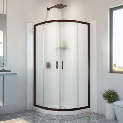 Cabine de douche ronde demi-cadre l 38 po x P 38 po x H 78 po