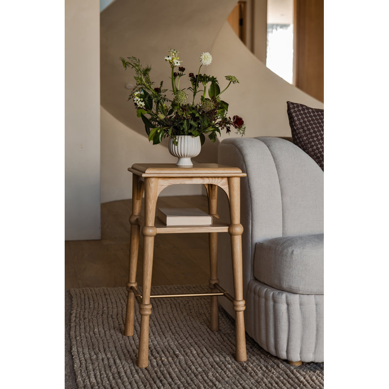 Peony Side Table, White Oak