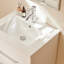 Lavabo de salle de bain en céramique blanche de 24 pouces, compatible avec les meubles-lavabos de 32 pouces, trou de robinet pré-percé, conception peu encombrante, facile à nettoyer