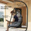 Outsunny Rattan Hanging Egg Chair with Stand Foldable 150 kg Dark Grey