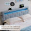 Cadre de lit avec station de charge USB et lumières DEL, cadre de lit avec tête de lit et 4 tiroirs de rangement pour la chambre à coucher-1016531710-1016531705