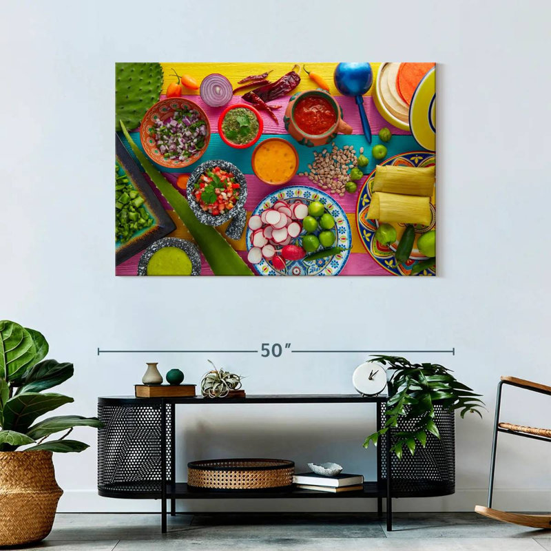 Saveurs mexicaines sur toile, H 30 po x l 45 po x P 1,25 po