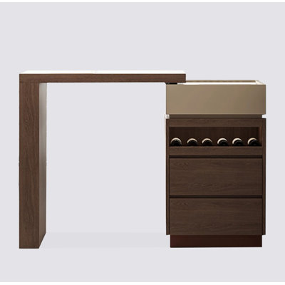 Modern Minimalist Solid Wood Extendable And Retractable Bar Counter Table