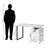 Pomme 1-Drawer White Finish Computer Desk With Black Metal Leg, 29.86" H X 47.06" W X 23.62" D
