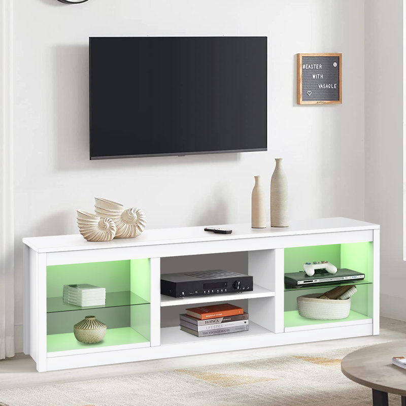 Grenada Open Storage TV Stand, White