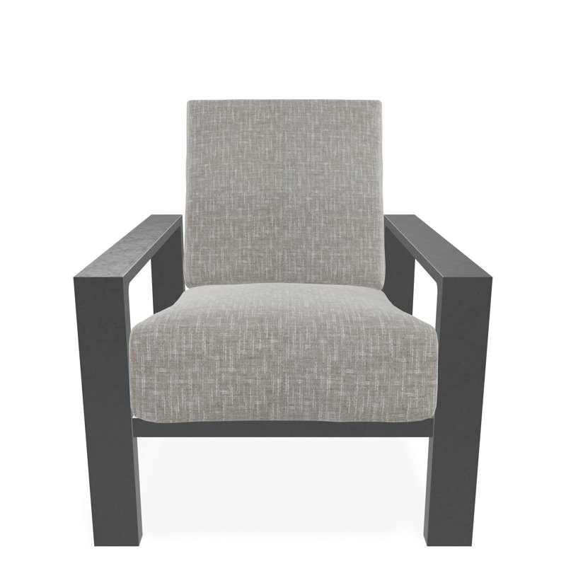 Larssen Deep Seating Cushion Arm Chair, Graphite, Hither Pewter
