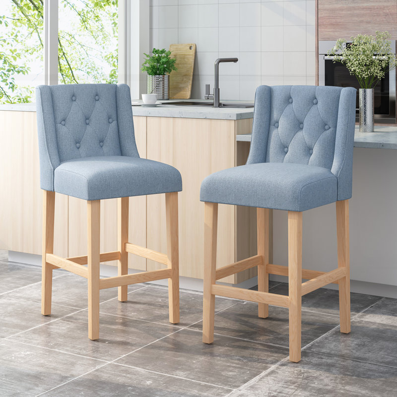 Gertz Eline Stool, Light Blue, Bar Stool (31" Seat Height)