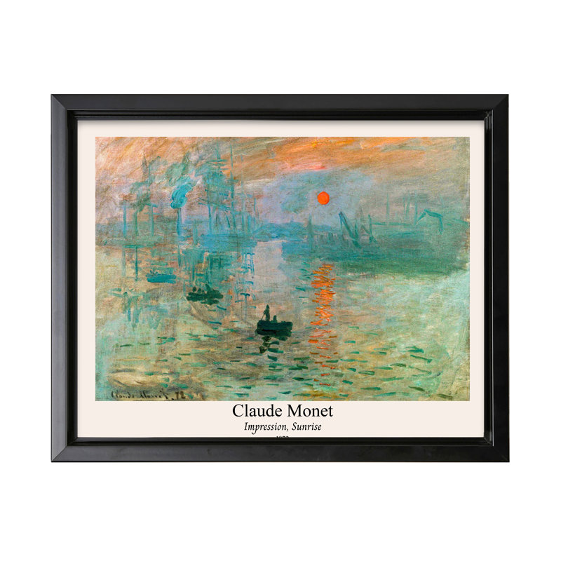 Claude Monet - Impression Sunrise No1, Black Framed, Poster, 18"H x 24"W
