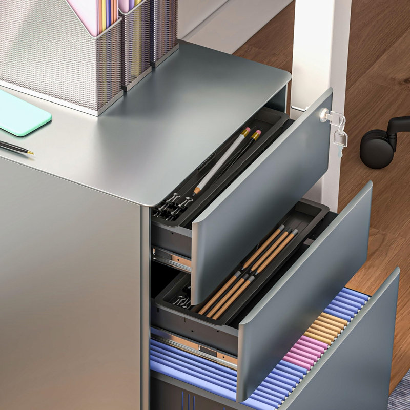 Hinkel 39cm Wide 3 -Drawer File Cabinet
