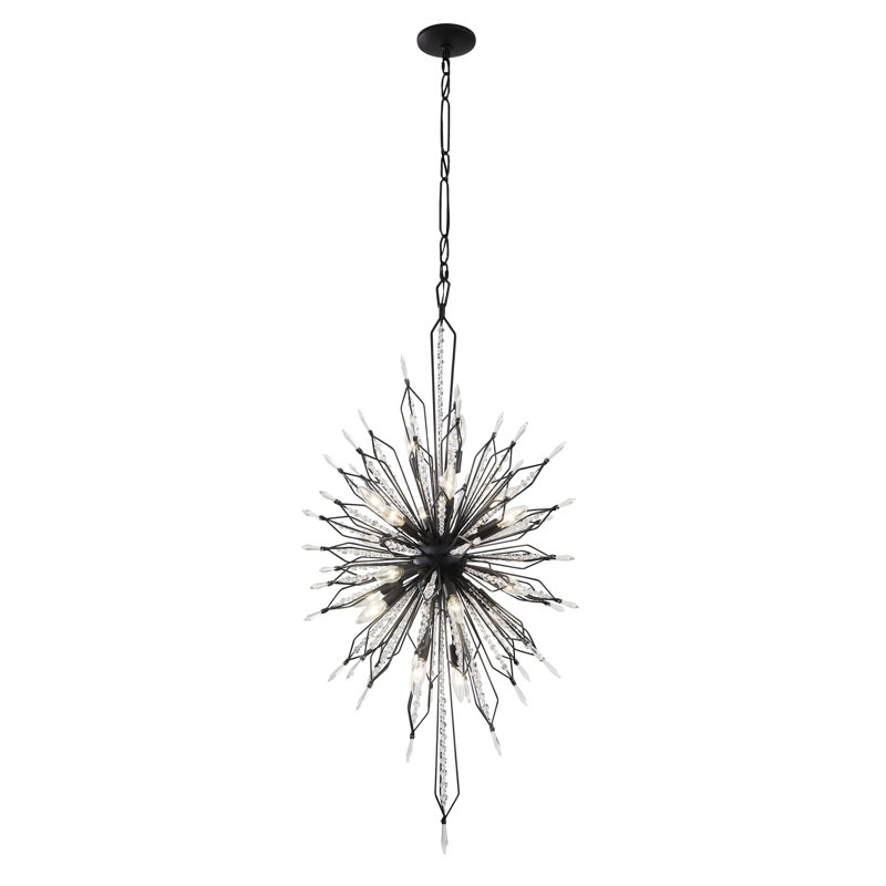 Lustre sphérique Spoutnik 16 lumières Orbital, Carbone
