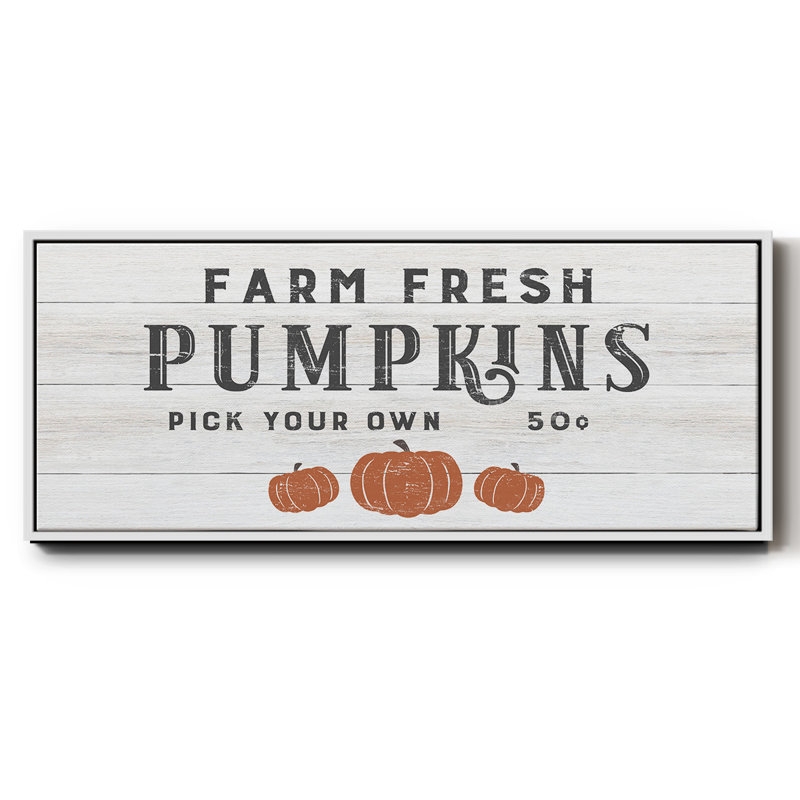 Farm Fresh Pumpkins - Toile encadrée, H 8 po x l 20 po