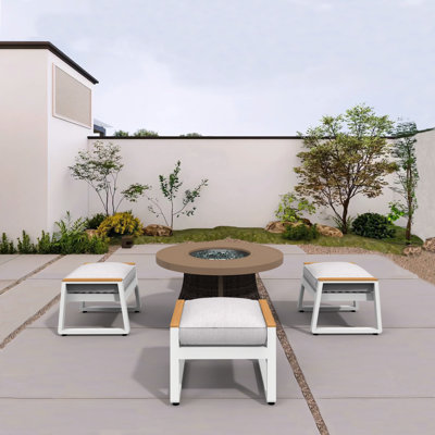 Dejone 4 - Person Patio Conversation Set with Cushions