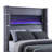Queen Bed Frame, Haven Grey Upholstered Design