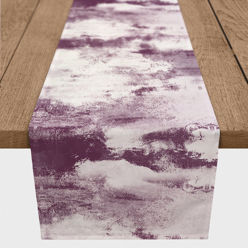 Chemin de table Doster, 72 po x 16 po, Bourgogne, Abstraction