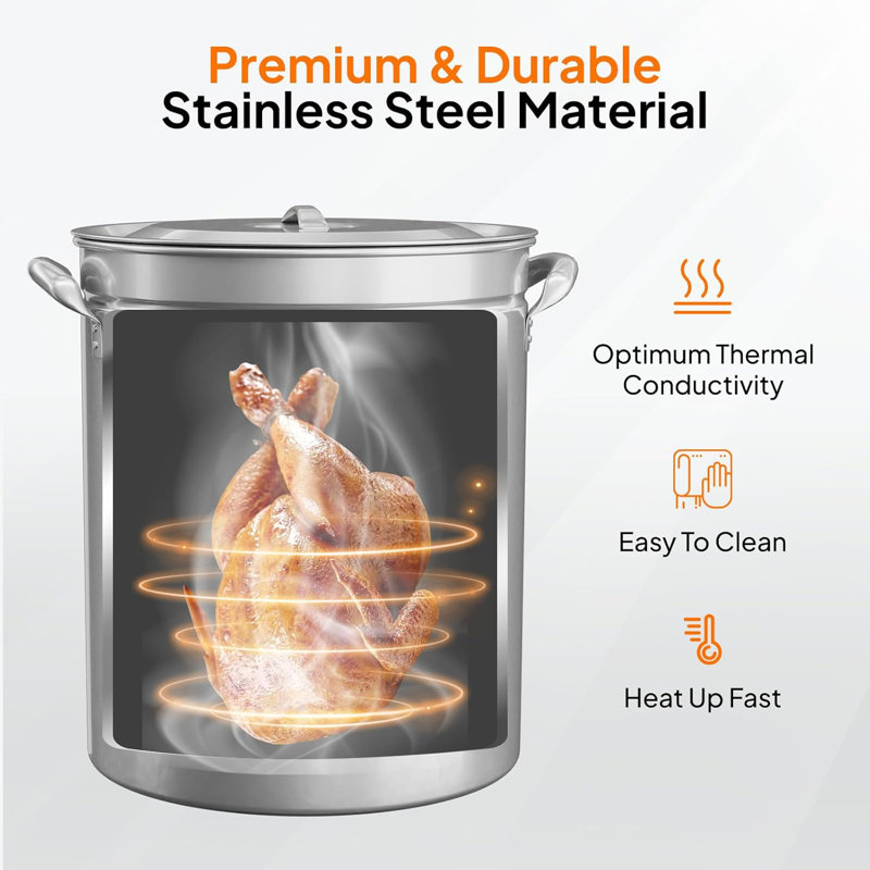 Stainless Steel Seafood Boil Pot, 62 quarts
