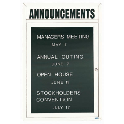 Directory Cabinet Enclosed Wall Mounted Letter Board -  AARCO, OADC2418HW