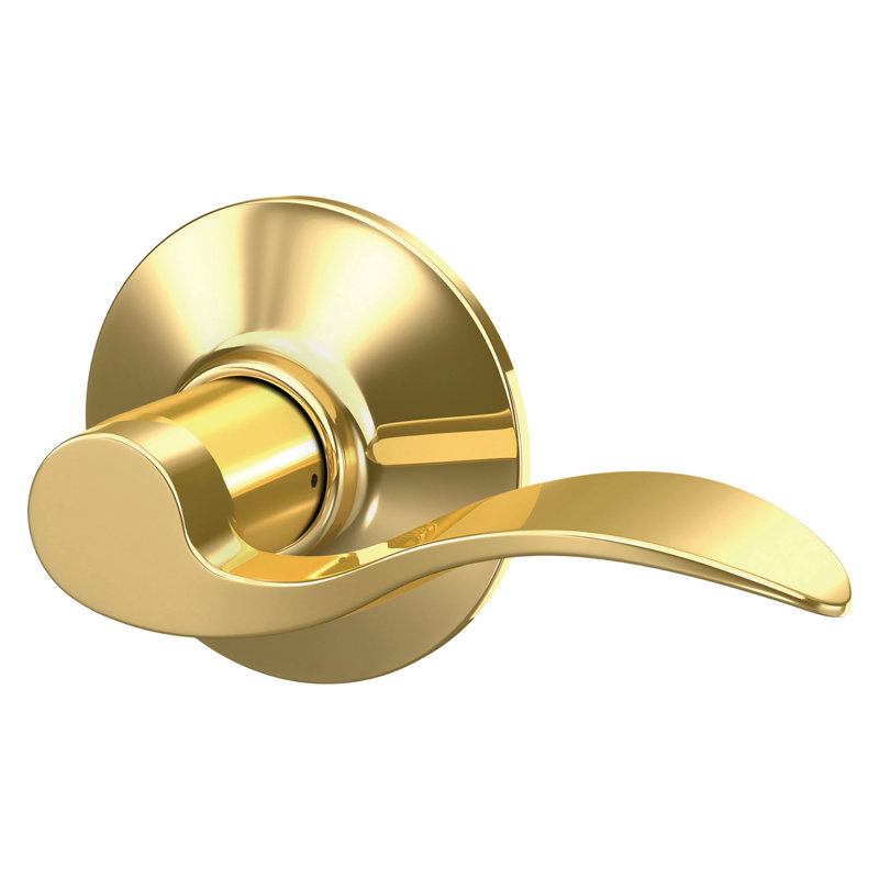 Accent Lever Hall and Closet Lock, Bright Brass