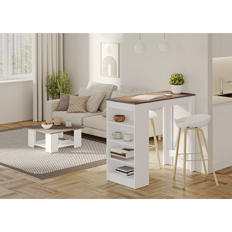Neville Dining Table, White/ Concrete