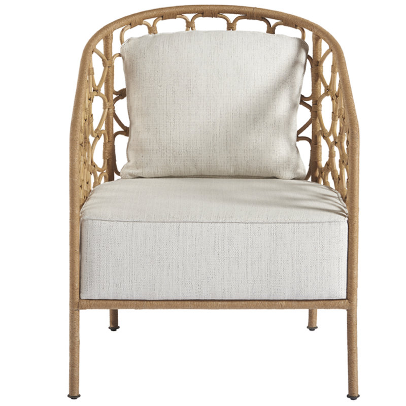 Fauteuil demi-tonneau en polyester 26 po Adalard, Brun