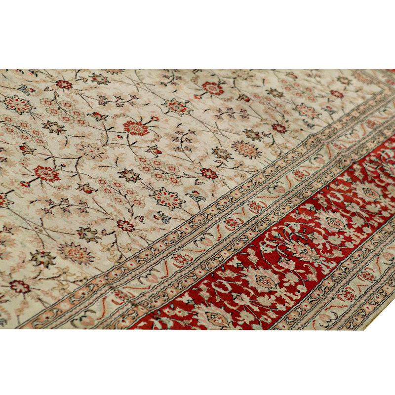 Tapis oriental noué à la main ivoire / rouge / beige