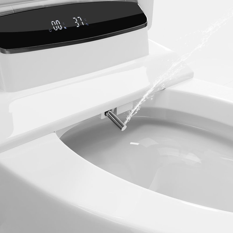 Automatic Smart Bidet Toilet with Auto Open/Close Lid White 1.28 GPF
